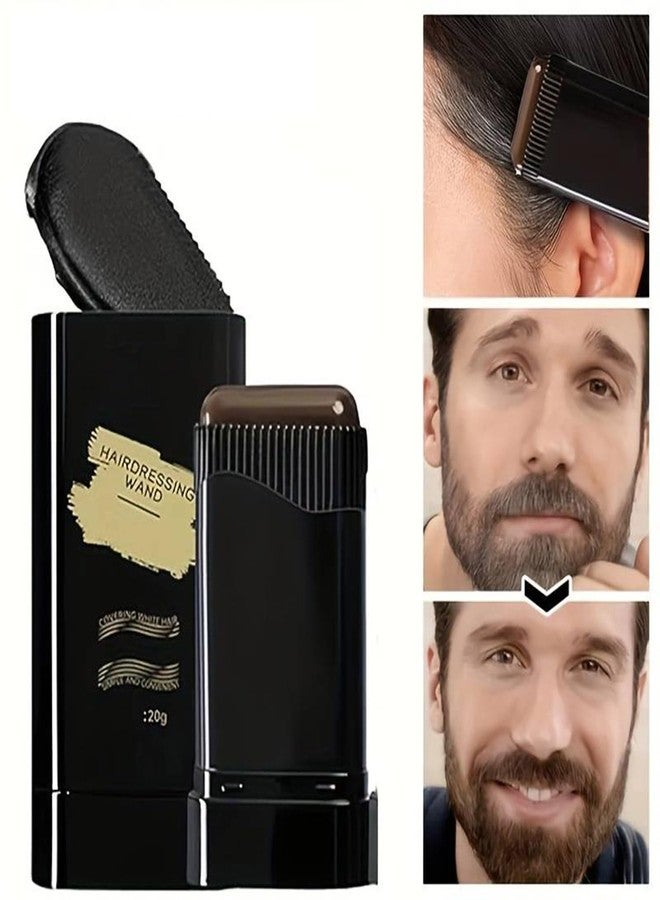 أتش أس آر قلم صبغة الشعر المؤقت HSR للبالغين، يغطي الشعر الجاف بسرعة وفعالية، سهل الاستخدام والغسل، مناسب لجميع أنواع الشعر، قلم صبغة الشعر (بني، 20 غرام) - Image 2