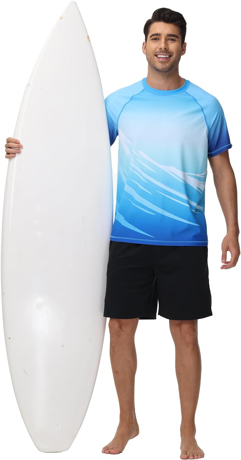 VAYAGER Men's Swim Shirts Rash Guard UPF 50+ T Shirts Quick Dry Loose Fit Water Surfing Shirt - Image 5