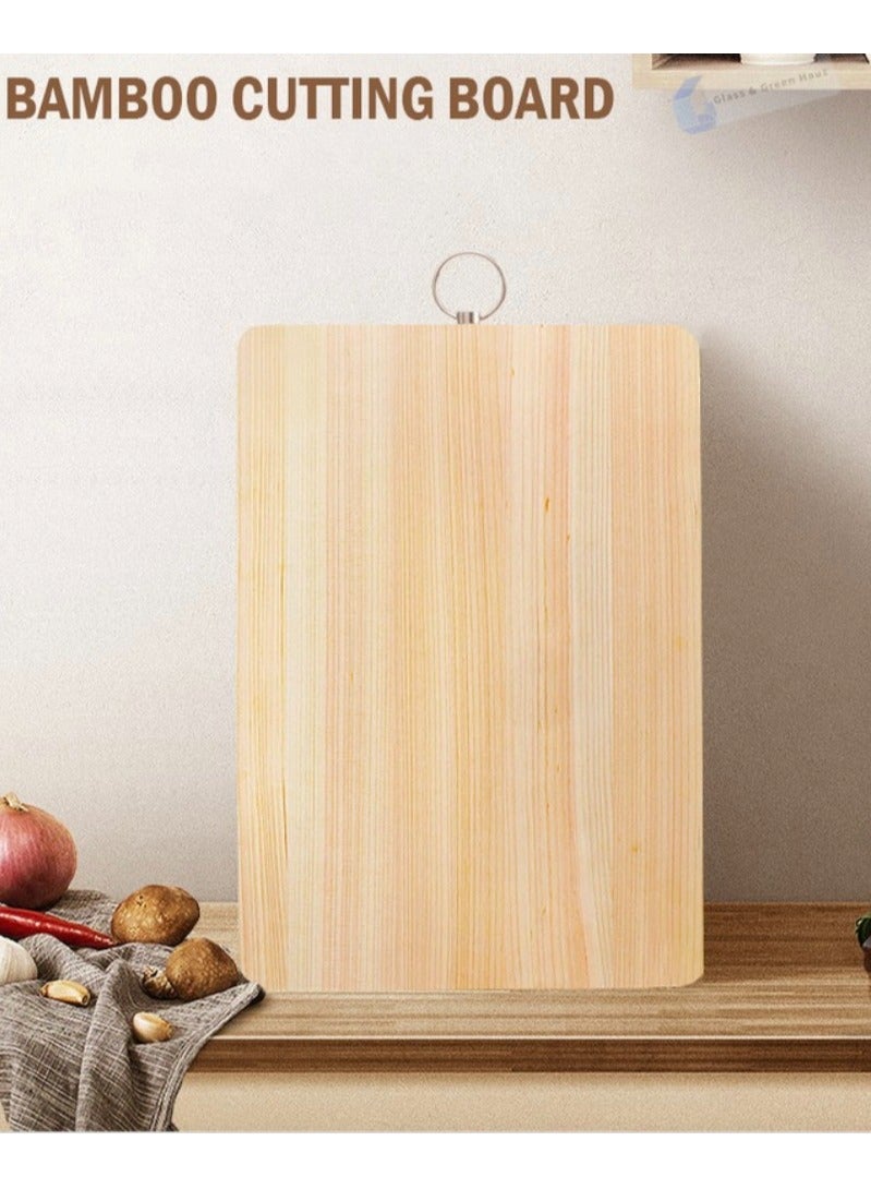 VIO Large Bamboo Wooden Cutting Chopping Dicing Serving Board for Vegetables Fruits Meat and Serving Cheese Breads Sushi Environment Friendly Moisture Resistant Long Lasting Size L 36 B 26 CM - Image 5