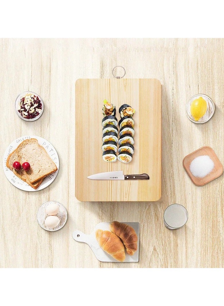 VIO Large Bamboo Wooden Cutting Chopping Dicing Serving Board for Vegetables Fruits Meat and Serving Cheese Breads Sushi Environment Friendly Moisture Resistant Long Lasting Size L 36 B 26 CM - Image 2