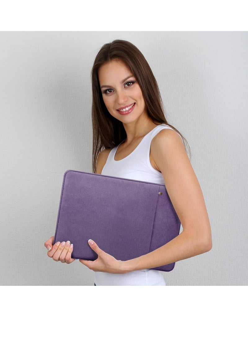 16 Inch Laptop Sleeve Case Specially Compatible with 2022 2021 16" MacBook Pro A2141 A2485 M1,Handbag with Handle Strap Front Pocket Briefcase Polyester Waterproof Carrying Bag, (Purple) - Image 5