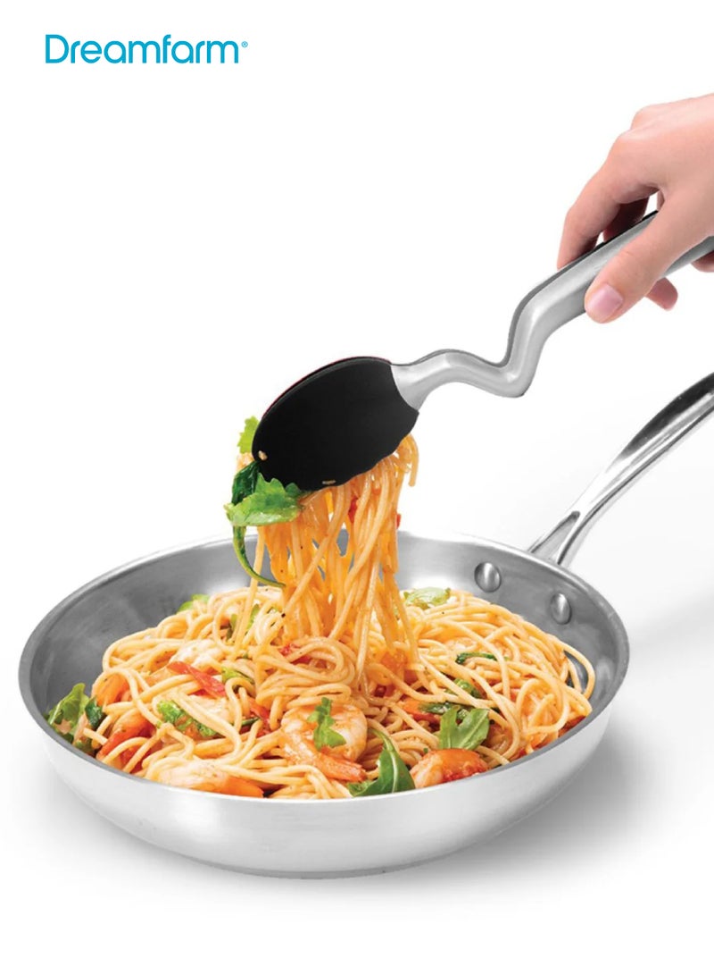 Dreamfarm 12-Inch Stainless Steel Tongs | Click-Lock Mechanism | Heat-Resistant Silicone Tips | Dishwasher Safe | Non-Scratch | Comfortable Grip | 36.5 x 8.5 x 3 cm - Image 2
