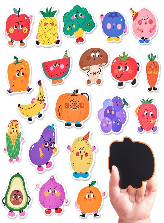 JoyCat Wooden Fridge Magnets for Toddlers & Kids - 20 Cute Fruits & Vegetables Food Cartoon Magnets, Large Magnetic Refrigerator Toys, Fun Educational Baby Learning Gifts for 2, 3, 4, 5 Year Old - Image 1
