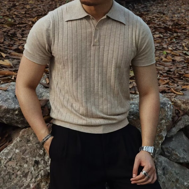 2023 Summer Mens Trendy Polo Shirts Brown  - Image 3