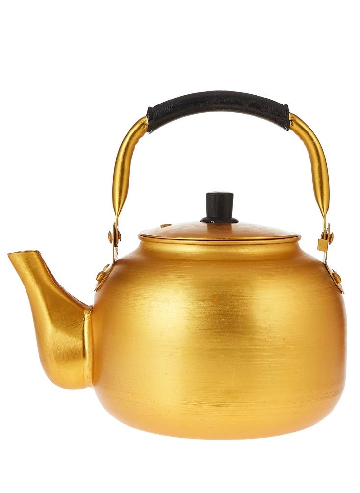 Ayda - Gold Kettle 2 Litre | Stove Top Tea Kettle | Yellow Karak Kettle | Aluminium Coffee Pot Ideal for Home Office and Camping - Image 1