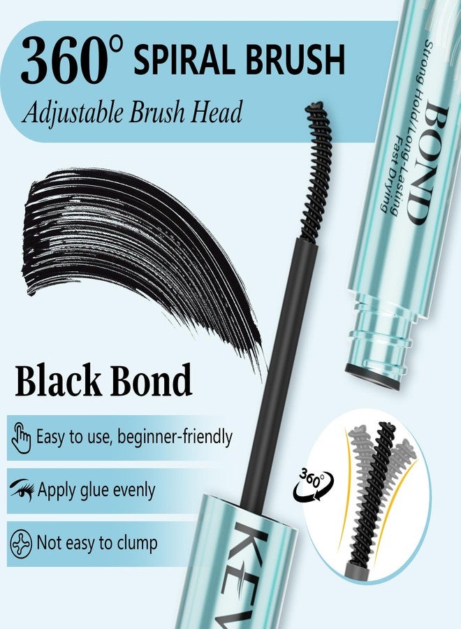 KevKev Lash Cluster Glue, Lash Bond and Seal Lash Glue for Eyelash Clusters Waterproof Strong Hold for 72h Individual Eyelash Glue Non-Irritating Latex-Free (Black) - Image 3