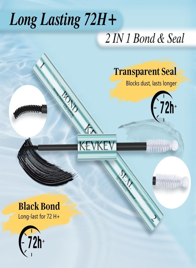 KevKev Lash Cluster Glue, Lash Bond and Seal Lash Glue for Eyelash Clusters Waterproof Strong Hold for 72h Individual Eyelash Glue Non-Irritating Latex-Free (Black) - Image 2