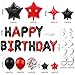 SPFYunion 56 PCS Happy Birthday Balloons Happy Birthday Banner Red and Black Balloons for Boys Men Girls Women 16th 18th 20th 21st 25th 30th 40th 50th 60th Birthday Party Decorations - Image 4