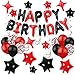 SPFYunion 56 PCS Happy Birthday Balloons Happy Birthday Banner Red and Black Balloons for Boys Men Girls Women 16th 18th 20th 21st 25th 30th 40th 50th 60th Birthday Party Decorations - Image 2