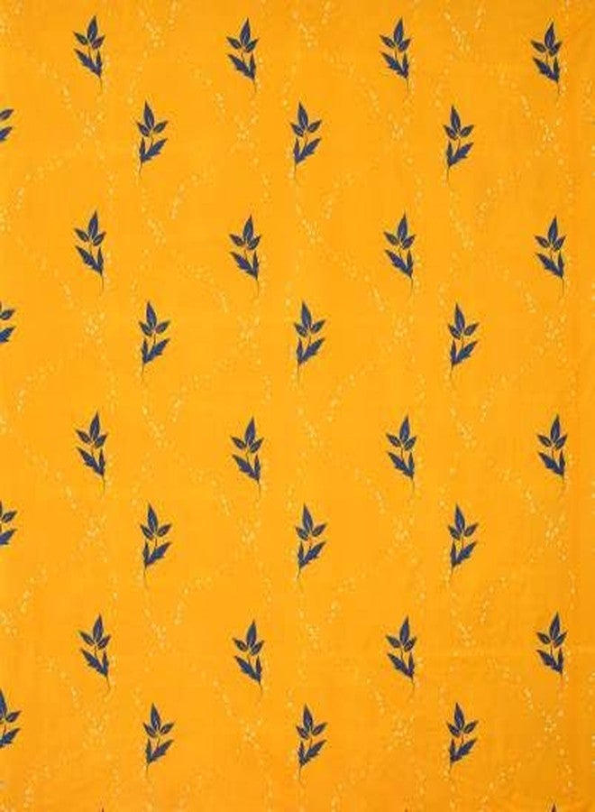 BLUEDOT Elastic Fitted Glace Cotton Single Size Bedsheet with 1 Pillow Cover Bedsheet Size 48 * 72 inch fit Upto 6 inches Matress Pillow Cover Size 18 * 28 Inches (Yellow, Blue) - Image 2