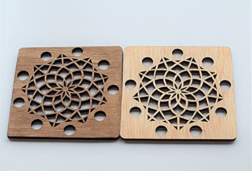 Tum Tum 6pcs Bamboo Trivet Mat Set Multi Function Kitchen Bamboo and Wood Non-Slip Insulation Table Mat Hot Pads Tool for Hot Dishes/Pot/Bowl/Teapot/Coaster/Hot Pot Holders. - Image 4