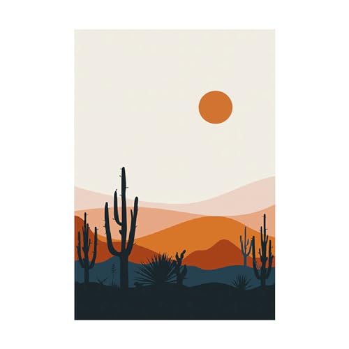 Ecyanlv Abstract Mid Century Poster Sun and Moon Canvas Painting Rainbows Modern Art Print Geometric Wall Art Picture for Living Room Bedroom Decor 16x24 Inchx3 Unframed - Image 4