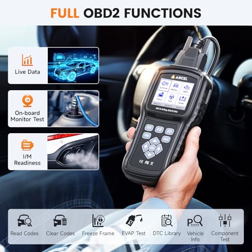 ANCEL AD610 Pro OBD2 Scanner - ABS SRS Code Reader, Check Engine Light Diagnostic Tool with ABS Bleeding, AutoVIN, Real-Time Data, Full OBD2 Functions, SAS/Oil/EPB Reset - Image 3