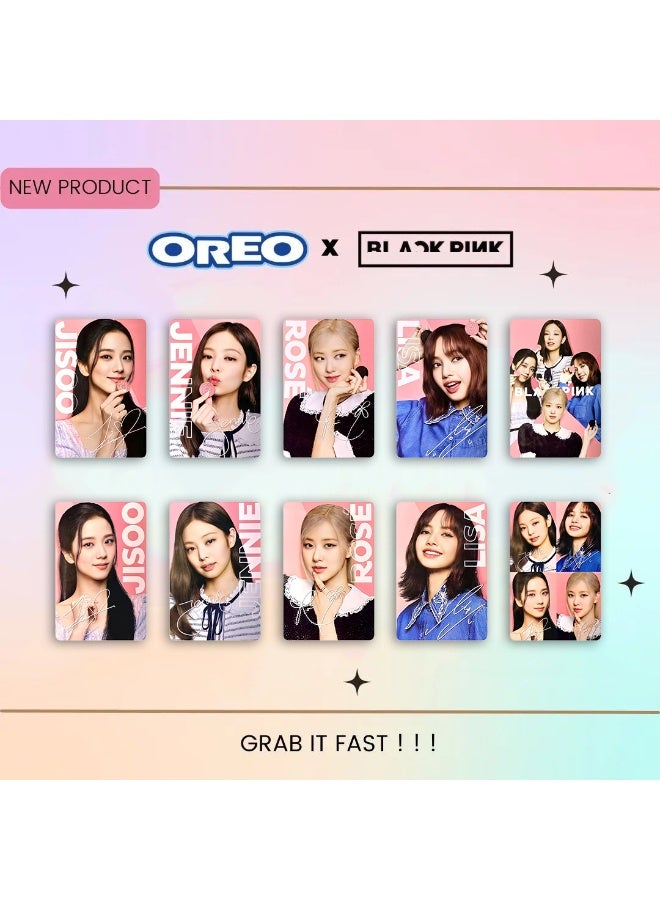 NIBEMINENT 5 Pcs Kpop BLACKPINKP x Oreo Lomo Cards Card For Fans Collection Gifts - Image 3