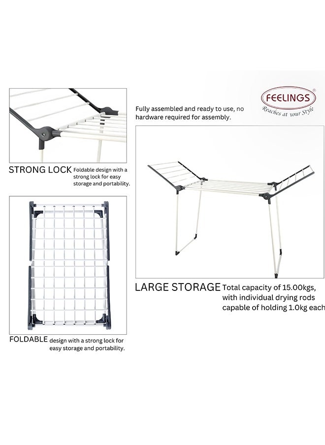 Feelings Feelings - Cloth Dryer Stand Butterfly, Open  Size: 170x64x108Cm  - Image 3