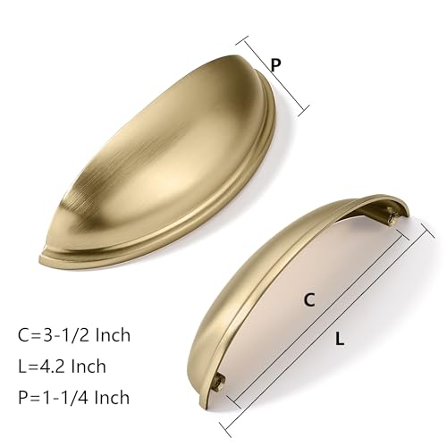 khtumeware 10 Pack 312 Drawer Pulls Champagne Bronze Cabinet Cup Pulls Kitchen Hardware Cabinet Handles Drawer Handles Knobs 35 inch Hole Center - Image 3