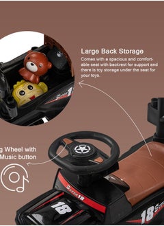 BAYBEE Draco 2 in 1 Push Ride on Car for Kids, Ride on Toy Kids Jeep with Push Handle, Safety Bar, Music, Light & Storage | Push Car for Baby | Kids Car for Toddlers 1 to 3 Years Boys Girls Black  - Image 4
