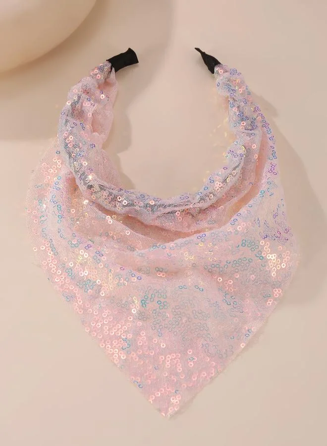 Take Two Girls Light Pink Sequin Headband