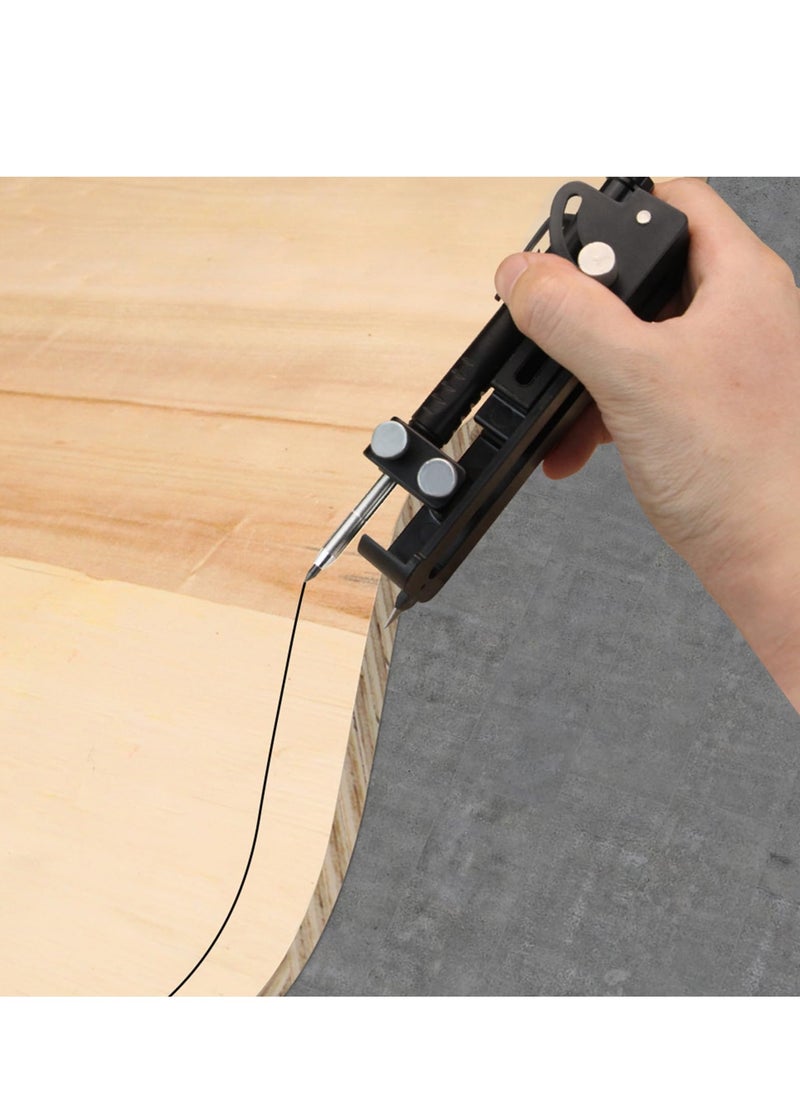 SYOSI - Multi-function Scribing Tool with Deep Hole Pencil Multi Function Scribing Tool Multi Function Scribing Tool for Woodworking DIY Construction Aluminum Alloy Scribe Tool Floor Corner Line Maker - Image 1