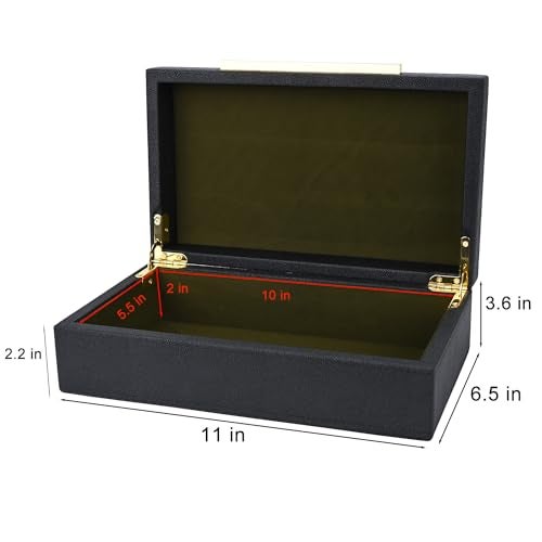 XIGEXIGE Small Black Shagreen box Faux Leather Decorative Box,Keepsake And Memory Storage Decorative Boxes with Lids for Modern Home Decor Jewelry Box Organizer - Image 4