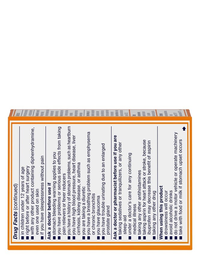 Motrin PM Pain Reliever, Coated Caplets - 80 count, 2 Pack - Image 2