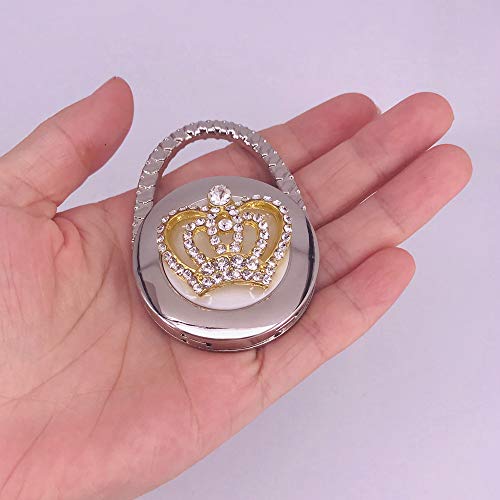 QTMY Rhinestone Imperial Crown Purse Hanger for Tables Foldable Handbag Hook - Image 2