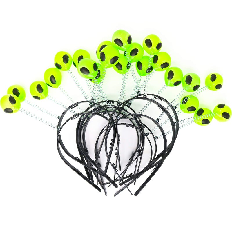 Skeleteen Alien Boppers Kids Headband Party Favors - Glow in The Dark Headbands Aliens - Pack of 12 - Image 1
