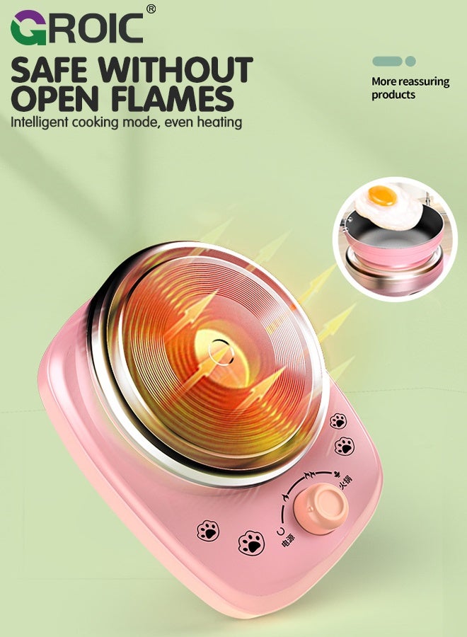 GROIC 24PCS Kid Cooking Set,Montessori Kitchen Tools,Utensils includes Stove Burner Aprons Cooking Tool for Real Food Making,Play Food Set for Kids Kitchen,Play Kitchen Appliances(Pink) - Image 3