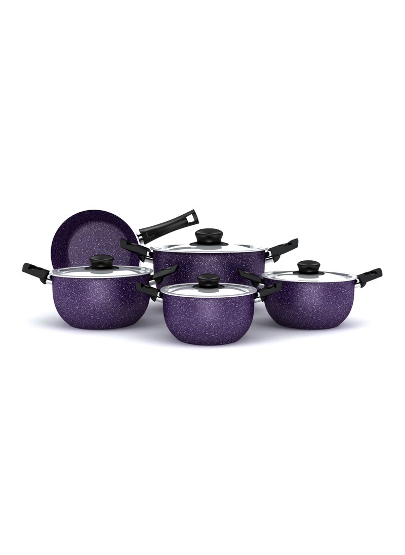 LAZORD - Granite Plus Cooking Set - 9 Pcs - Purple - Image 1