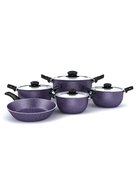 Granite Plus Cooking Set - 9 Pcs - Purple