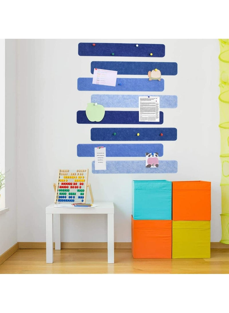 8Pcs Blue Cork Board Bar Strips with 35 Pushpins, Self-Adhesive Bulletin Board Strips No Damage for Wall, Felt Pin Board for Paste Notes, Photos, Schedules Office Decor - Image 5