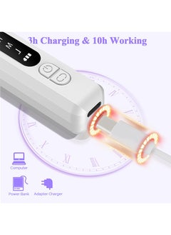MAANGE Electric Nail Drill Kit, 3 Speeds Rechargeable Nail File Machine, Cordless Hand Foot Care Tool with Nail Drill Bits for Polishing Shape Tools (White)  - Image 5