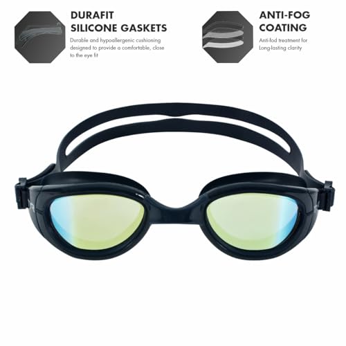 TYR Special Ops 20 Swim Goggles Racing Goggles for Adults AntiFog UV Protection Mirrored NonMirrored Lenses GoldNavy - Image 3