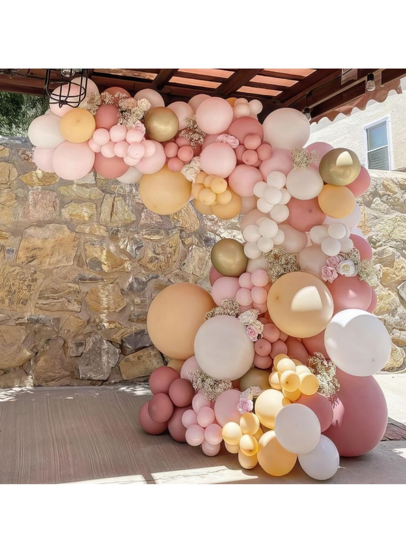 Rose Gold Balloon Arch Kit Nude Light Pink Gold Confetti Party Balloon Garland Metallic Pink White Pastel Orange Balloons for Women Princess Baby Shower Bridal Wedding Brithday Party Decor - Image 3
