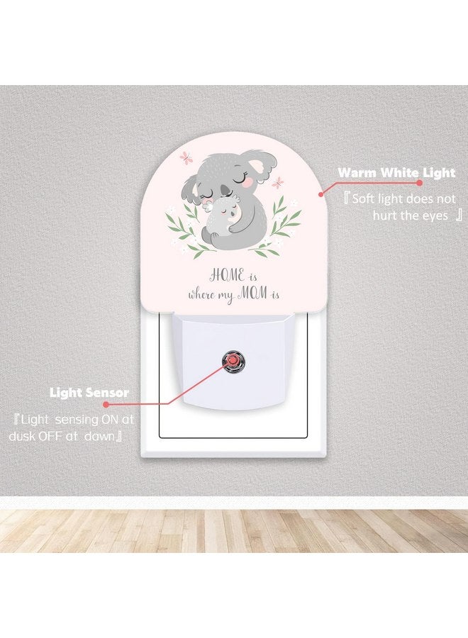 Axxitude Axxitude Cute Koala Mom and Baby Night Lights Plug into Wall for Girls Boys Room,Night Light LED Lamp Dusk to Dawn Sensor Round Lamp for Bedroom Bathroom Hallway Home Wall Decor Nightlight - Image 2