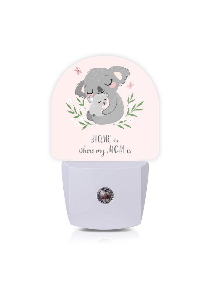 Axxitude Axxitude Cute Koala Mom and Baby Night Lights Plug into Wall for Girls Boys Room,Night Light LED Lamp Dusk to Dawn Sensor Round Lamp for Bedroom Bathroom Hallway Home Wall Decor Nightlight - Image 1
