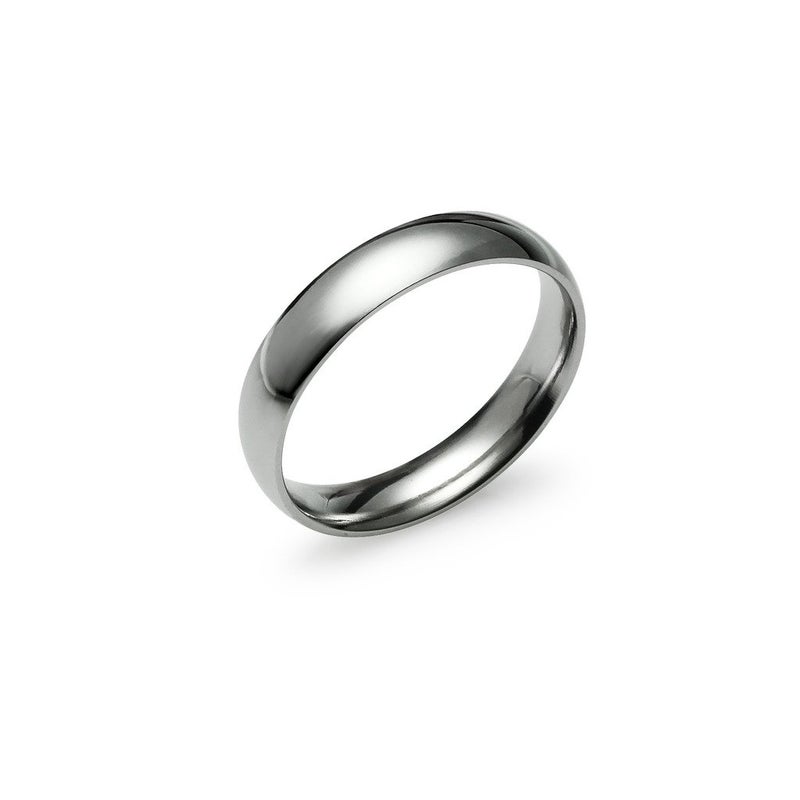 Silverline Jewelry High Polish 4mm Plain Comfort Fit Wedding Band Ring Sterling Silver, Size 5 - Image 1