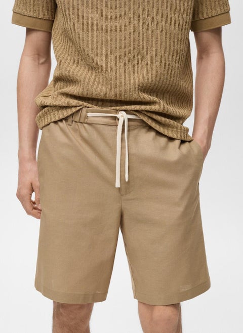 Linen Bermuda Shorts With Drawstring