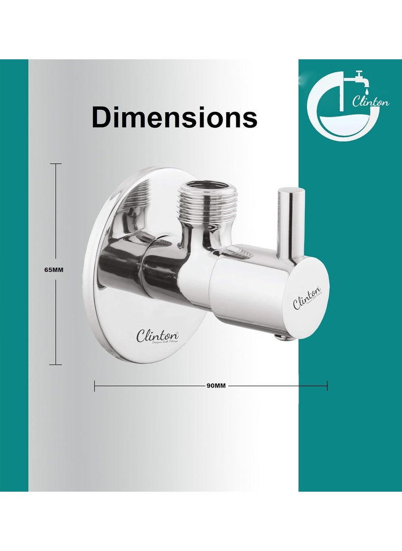 CLINTON - CLINTON Stainless Steel Chrome Plated Angle Valve_set of 3 Turbo - Image 1