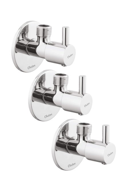 CLINTON Stainless Steel Chrome Plated Angle Valve_set of 3 Turbo