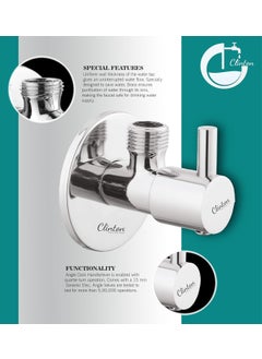CLINTON CLINTON Stainless Steel Chrome Plated Angle Valve_set of 3 Turbo  - Image 4
