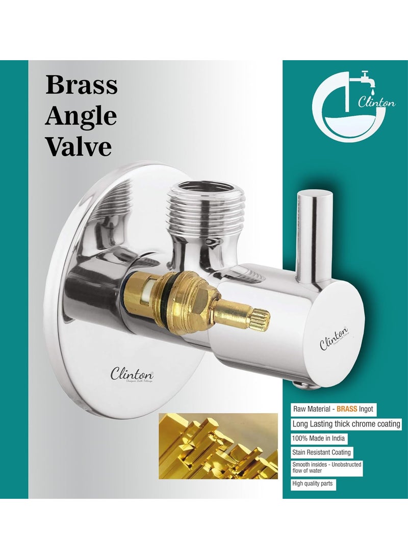 CLINTON - CLINTON Stainless Steel Chrome Plated Angle Valve_set of 3 Turbo - Image 1
