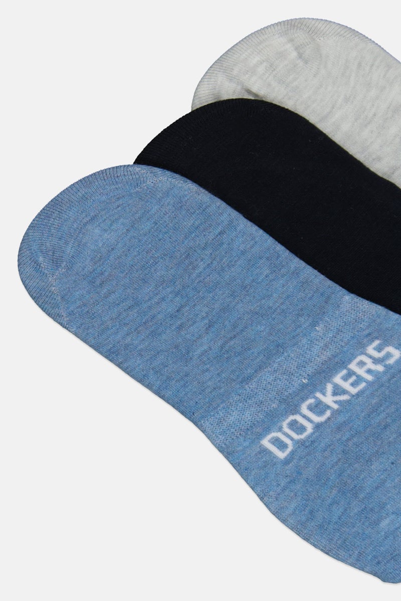 DOCKERS Men 6 Pairs Brand Logo Silicone Heel Grip Socks, Multicolor - Image 3