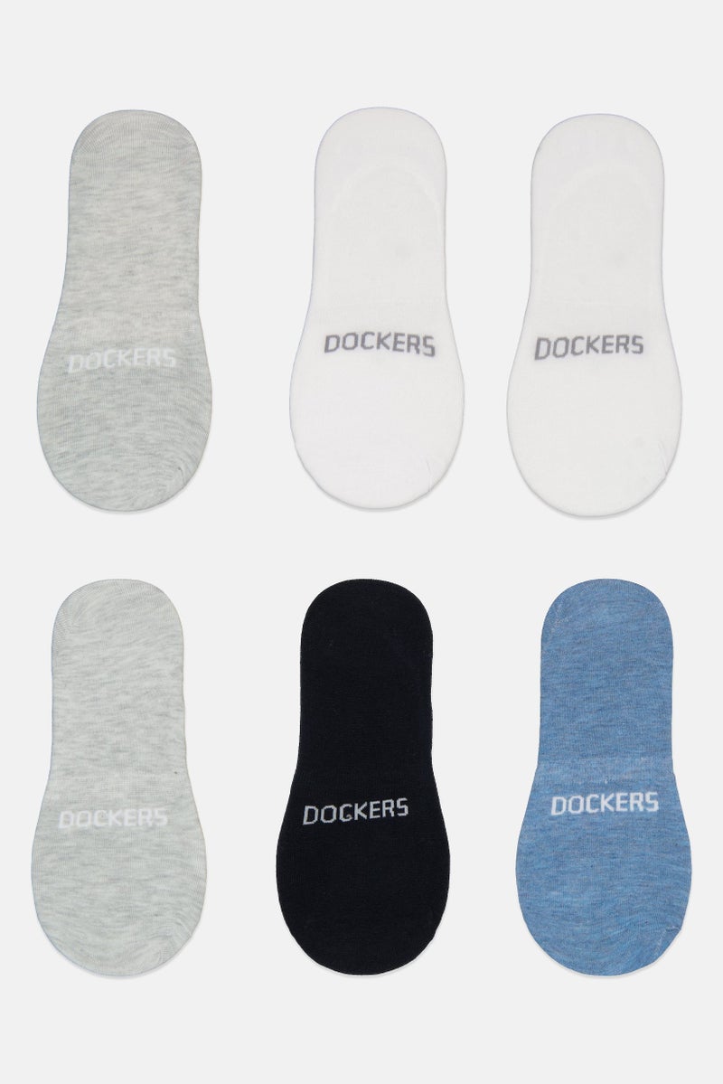 DOCKERS Men 6 Pairs Brand Logo Silicone Heel Grip Socks, Multicolor - Image 2