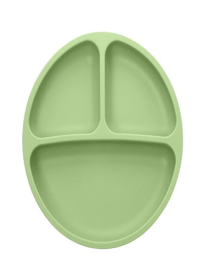 TONY STARK Baby Suction Plates for Baby Feeding with 4 Strong Suction Cups, Silicone Toddler Plates with Deep Divided for Kids to Feed Themselves, Dish Washer & Micro-Wave Oven Safe (Green) - Image 1