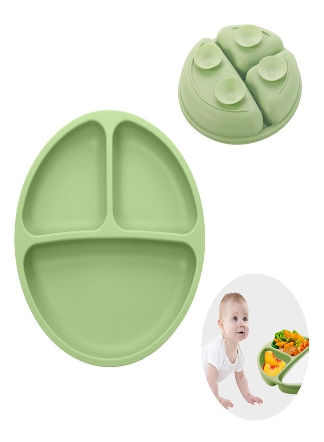 TONY STARK Baby Suction Plates for Baby Feeding with 4 Strong Suction Cups, Silicone Toddler Plates with Deep Divided for Kids to Feed Themselves, Dish Washer & Micro-Wave Oven Safe (Green) - Image 4