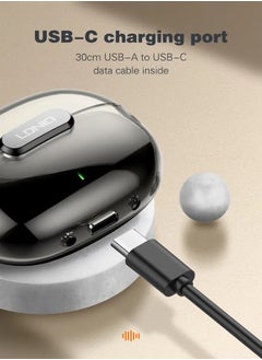 LDNIO سماعات أذن TWS بلوتوث 5.0 مع علبة شحن باللون الأسود  - Image 2