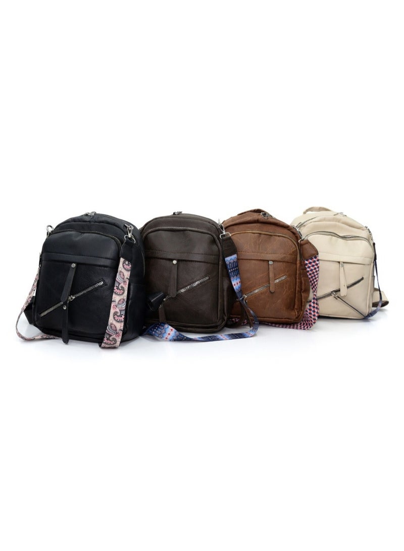 Women’s Black Backpack – Multi-Zipper Casual Bag - Image 5