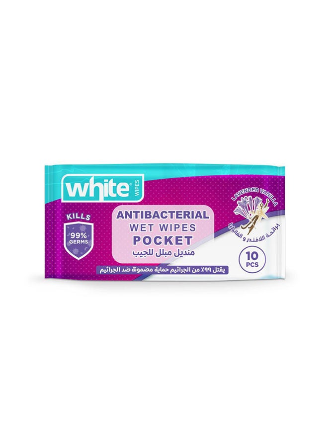 White Wipes Pocket Anti Septic vanille & lavander