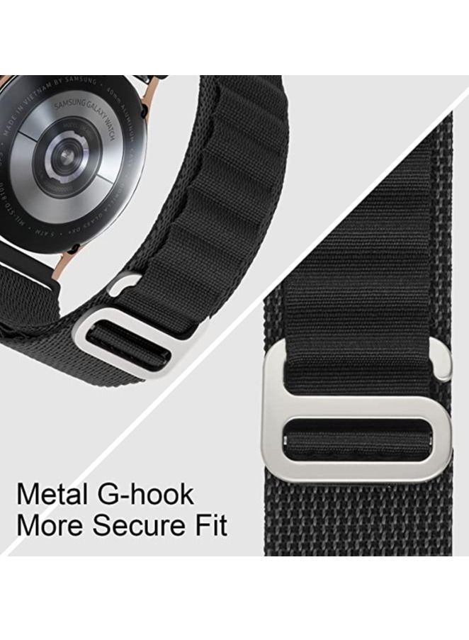 Alpine Loop 22mm Compatible With Huawei GT3 Pro 46MM 2023, Durable Sport Nylon Strap With Titanium G Hook  Black - Image 4